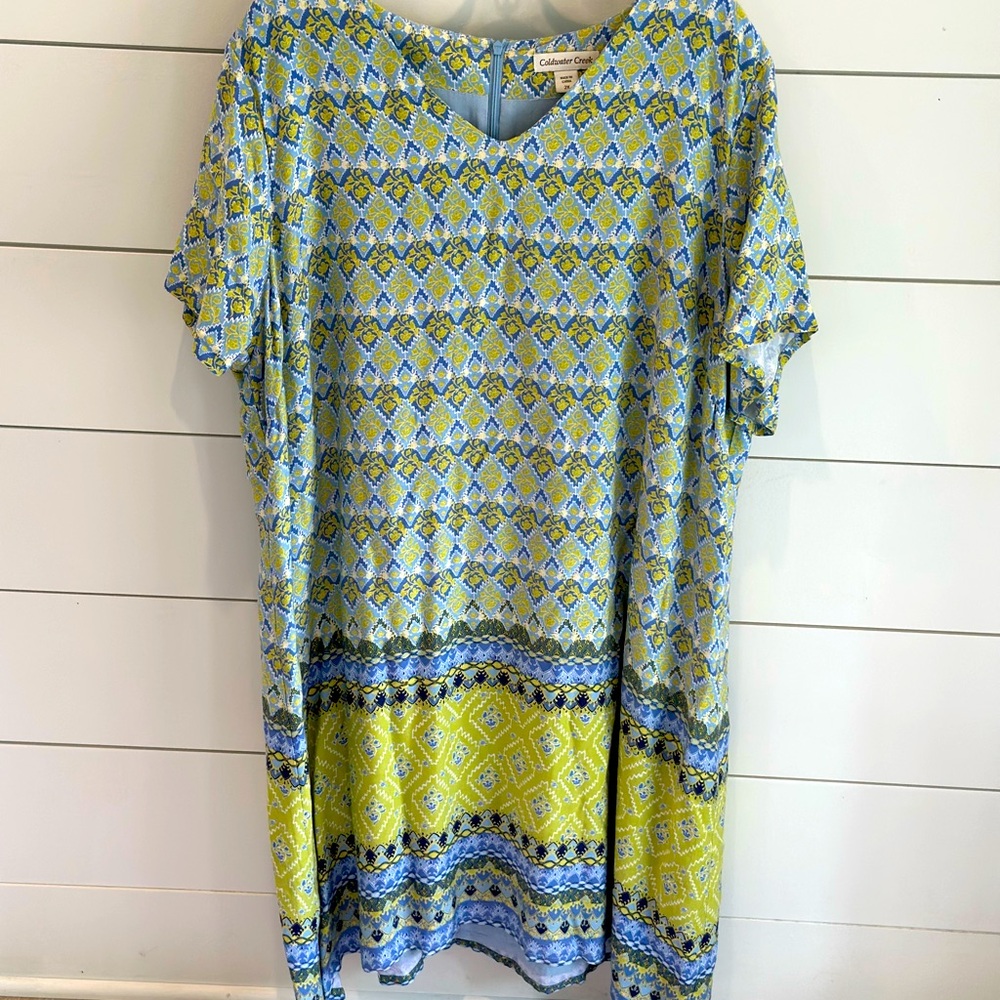 Coldwater Creek Diamond Print Shift Dress